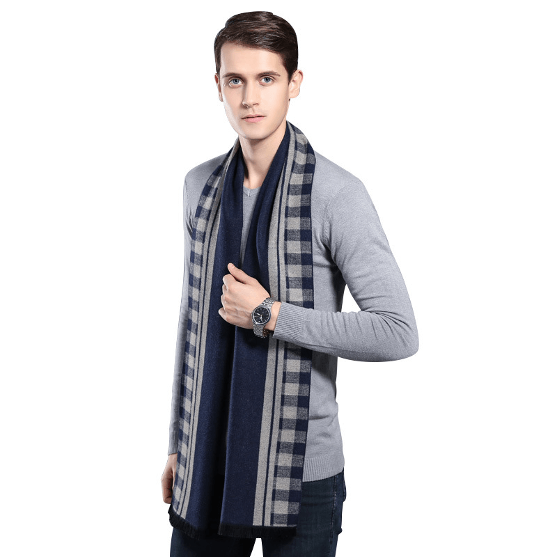 Men's plaid imitation cashmere scarf, view 23 - MRSLM