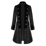 Men's black jacquard retro uniform jacket, view 6 - MRSLM