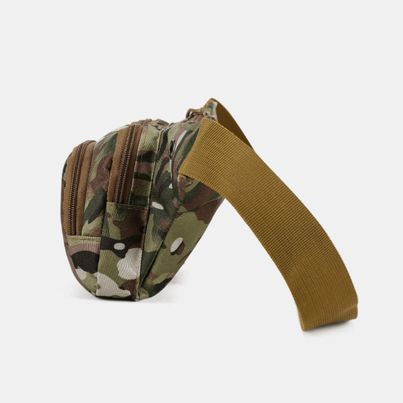 Men Nylon Multi-Carry Multi-Pocket Outdoor Tactical Camouflage Riding Waist Bag Shoulder Bag Chest Bag - MRSLM