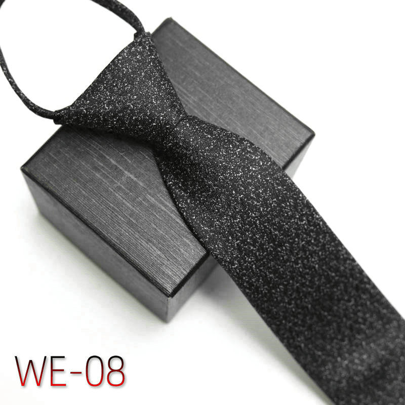 Men's striped polyester silk tie, view 8 - MRSLM