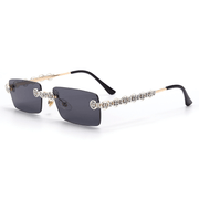 retro small square metal sunglasses, view 9 - MRSLM