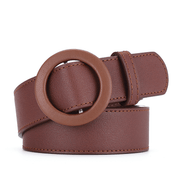 women's faux leather buckle belt, view 5 - MRSLM
