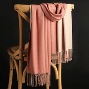 women's double-sided tassel scarf, view 5 - MRSLM
