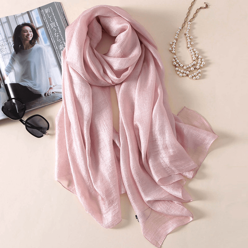 Women's thin polyester scarf, view 3 - MRSLM