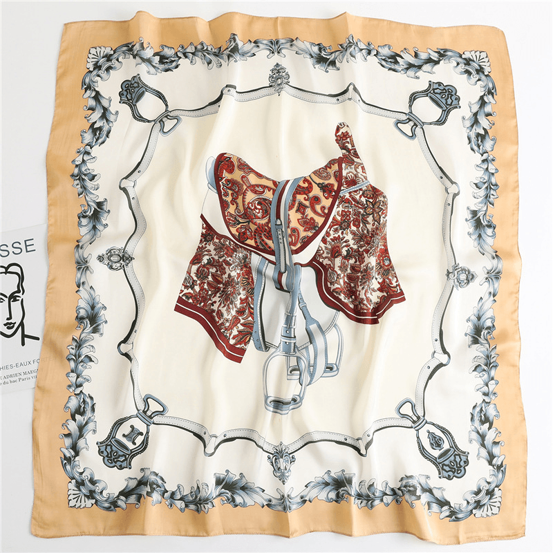 women's artificial silk square scarf, view 2 - MRSLM
