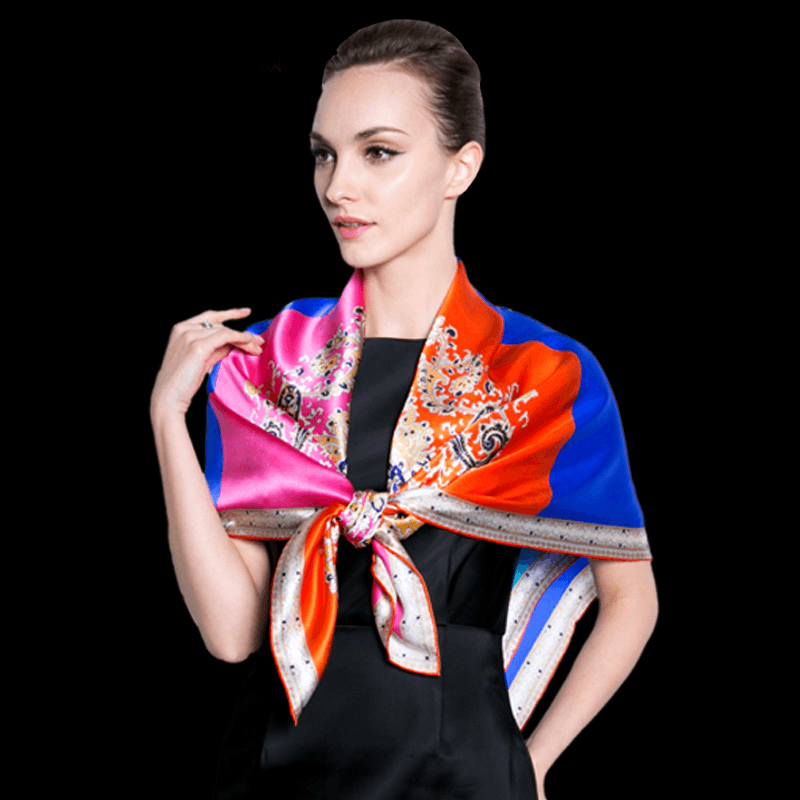 ladies printed silk scarf, view 6 - MRSLM