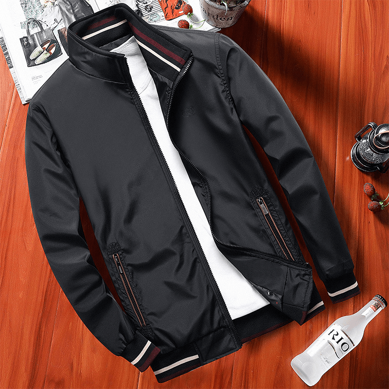 Thin Middle-Aged Men'S Autumn Coat Jacket Stand Collar Jacket