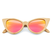 polarized bamboo frame sunglasses, view 2 - MRSLM
