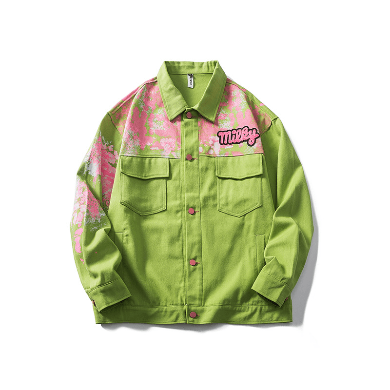 men's graffiti print spring coat, view 5 - MRSLM