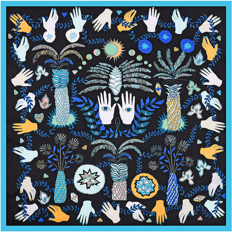 palm jungle small square scarf - MRSLM