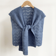 knitted double-sided maple leaf scarf, view 8 - MRSLM