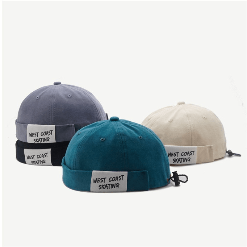 Letter Cloth Logo Melon Leather Hat - MRSLM