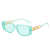 women's chain detail square sunglasses, view 5 - MRSLM