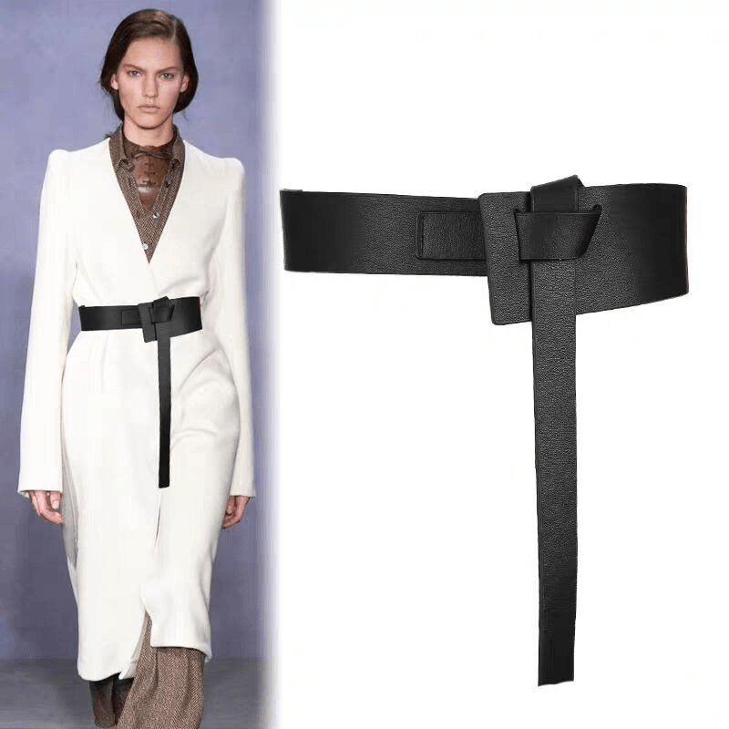 women's extra wide knotted faux leather belt - MRSLM