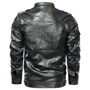 Men's washed PU leather jacket, view 5 - MRSLM