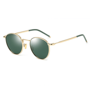 women's round frame retro polarized sunglasses, view 3 - MRSLM