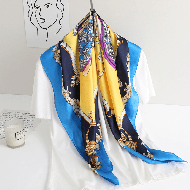 women's artificial silk square scarf, view 6 - MRSLM