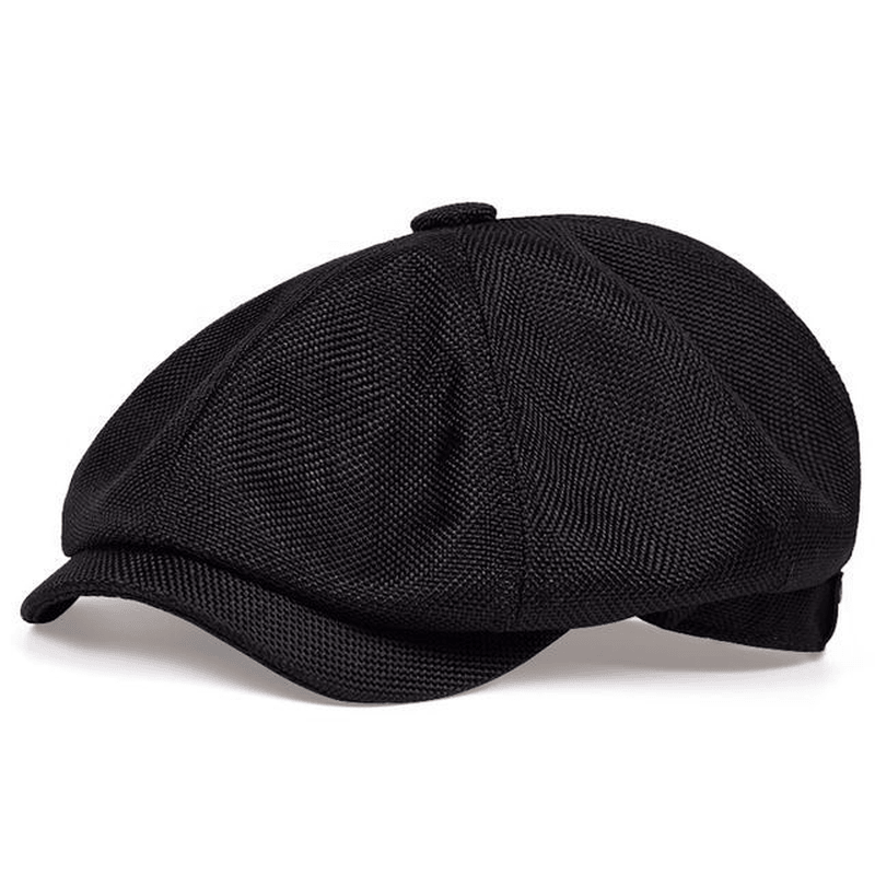 Linen newsboy octagonal cap, view 3 - MRSLM