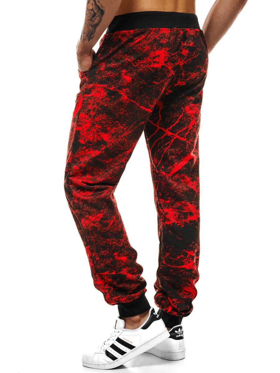 Men's Slim Ladder Cloud Printed Fashion Street Pants