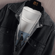 Men's loose long sleeve denim shirt, view 3 - MRSLM