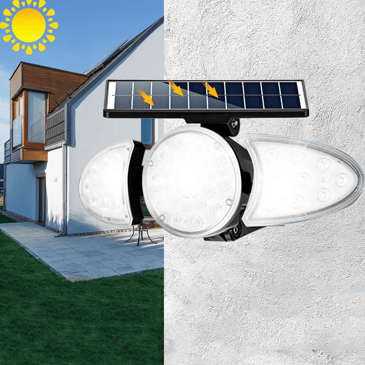 LED Solar Wall Light Adjustable Head IP65 Waterproof Super Bright Body Sensor Light Solar Spotlight for Outdoor Garden Yard - MRSLM