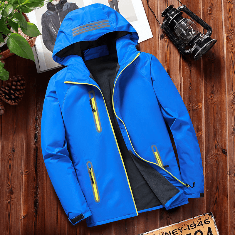 men's loose cotton-padded hooded jacket, view 4 - MRSLM
