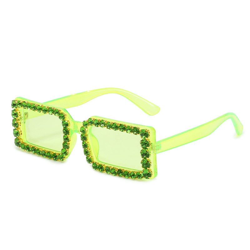 women's diamond-studded square glasses, view 5 - MRSLM