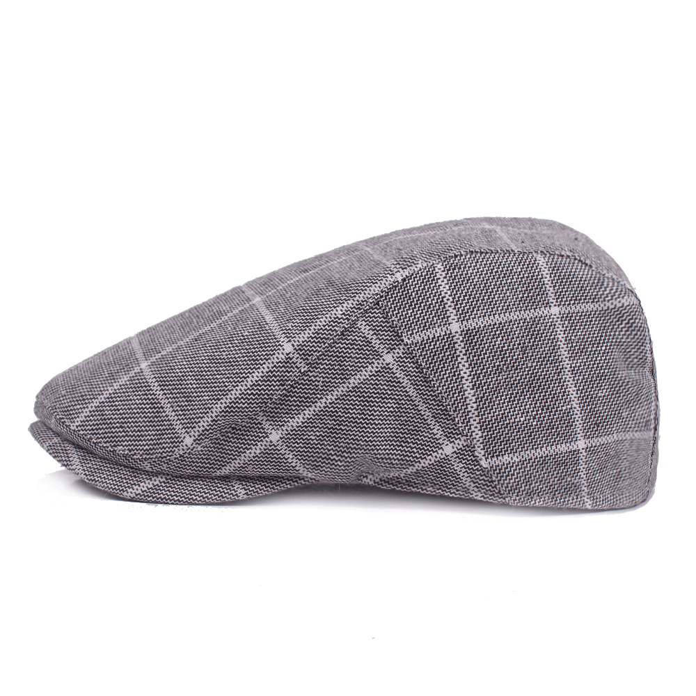 Men'S Plaid Cap Cotton College Style - MRSLM