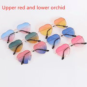 Metal heart sunglasses with rose gold frame, view 4 - MRSLM