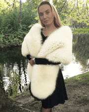women's faux fox fur collar scarf shawl, view 2 - MRSLM