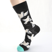 men's illustrated birds and flowers cotton socks, view 3 - MRSLM