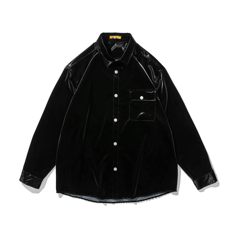 Trendy Brand Flap Pocket Loose Fashion Casual Shirt