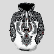 Men'S Loose Printed Pullover Hoodie - MRSLM