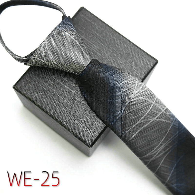 Men's striped polyester silk tie, view 25 - MRSLM