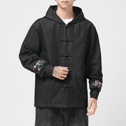 chinese style men's hooded tang suit coat, view 2 - MRSLM