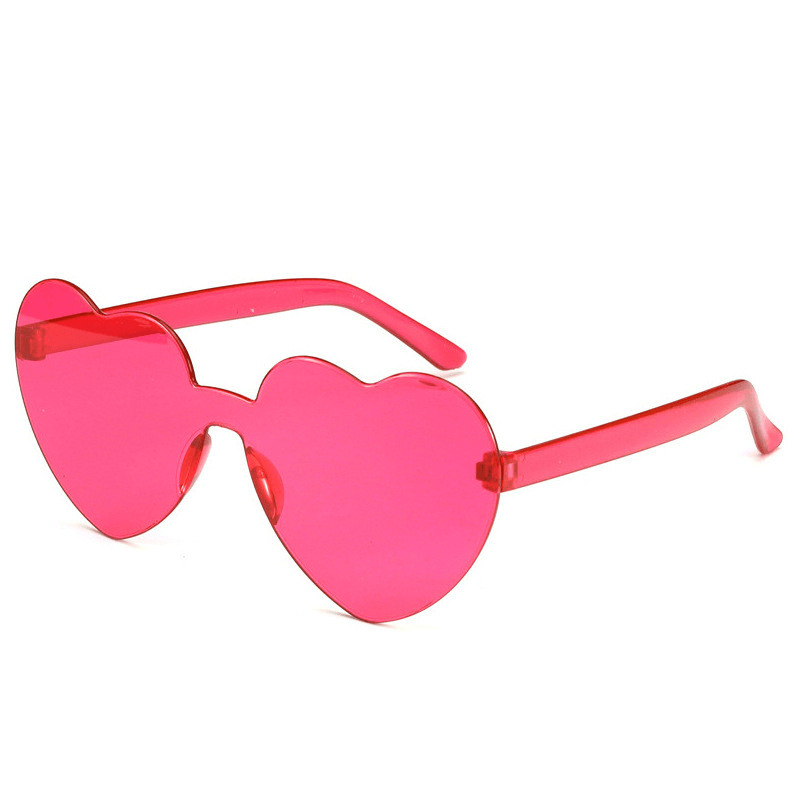 peach heart frameless sunglasses, view 9 - MRSLM