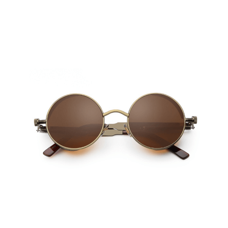 gothic steampunk round metal sunglasses, view 5 - MRSLM