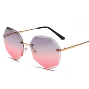 European and American Trendy Glasses Cut-Edge Sunglasses Ladies Big Rimless - MRSLM