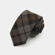 slim striped flannel tie, view 4 - MRSLM