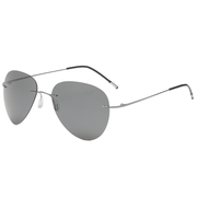 Polarized round memory metal sunglasses, view 2 - MRSLM