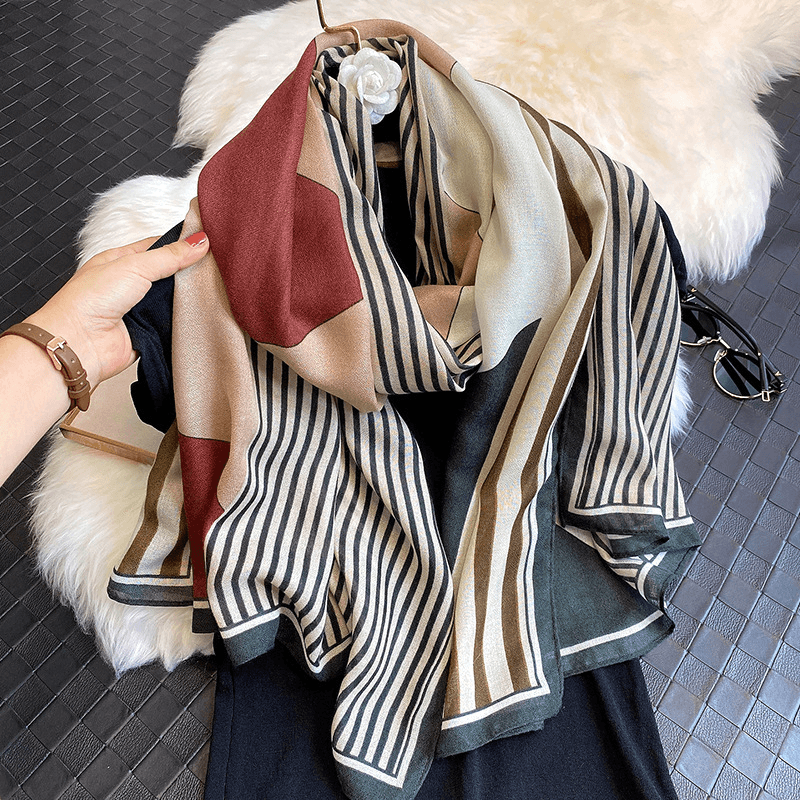 fringed ethnic cotton linen scarf, view 20 - MRSLM
