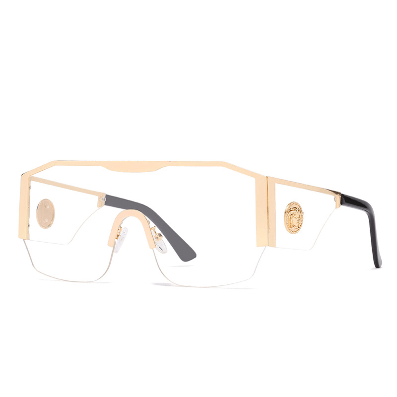 Metal half frame one piece sunglasses, view 6 - MRSLM