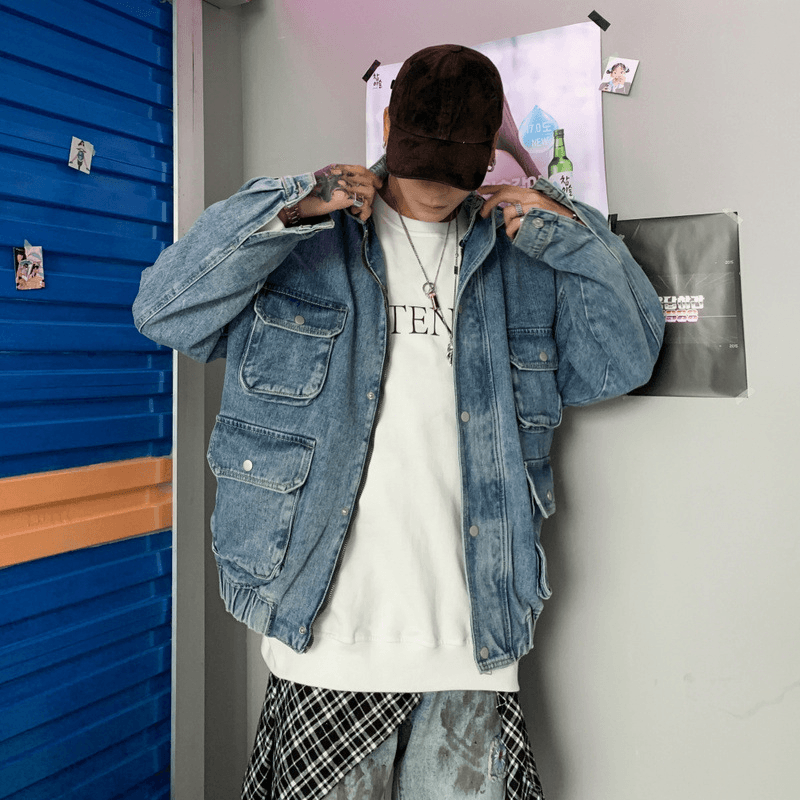 oversized hooded denim jacket, view 4 - MRSLM