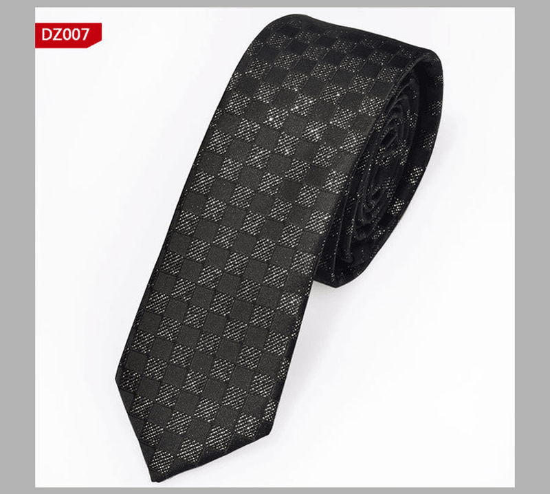 narrow striped jacquard tie, view 14 - MRSLM