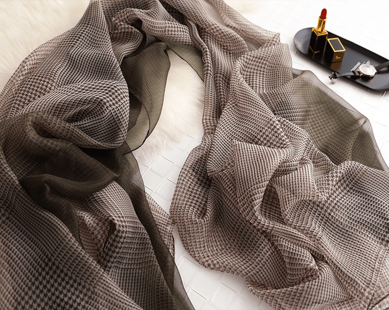 womens houndstooth shawl scarf, view 9 - MRSLM