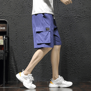 men's cotton linen casual shorts, view 3 - MRSLM