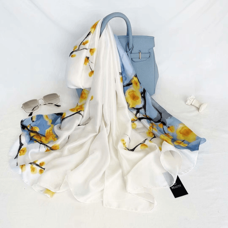 women's large faux silk scarf, view 15 - MRSLM