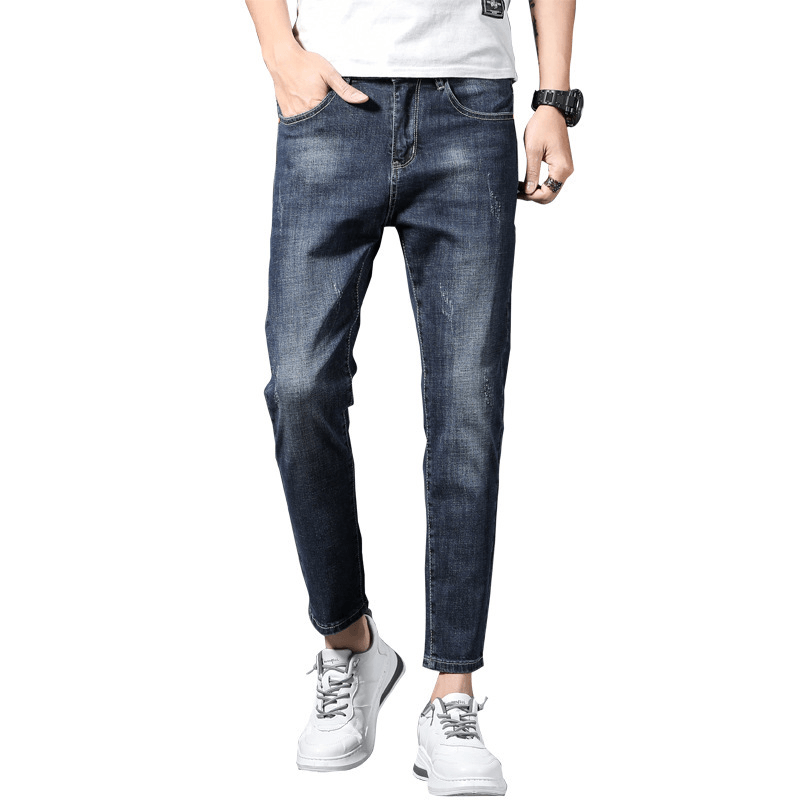 Korean Style Men'S Cropped Jeans Slim Feet - MRSLM