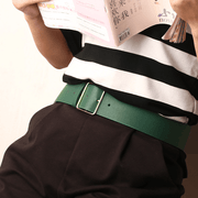 Women's wide belt with square pin buckle, view 2 - MRSLM