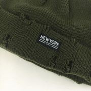 acrylic knit hat with patch, view 9 - MRSLM